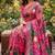 Pink silk blend cutdana work embroidered saree