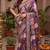 Purple silk blend cutdana work embroidered saree