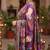 Purple silk blend cutdana work embroidered saree