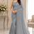 Grey georgette sequins work embroidered saree