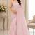 Light pink georgette sequins work embroidered saree