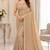 Light gold georgette sequins work embroidered saree