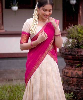 off white cotton poly embroidered designer lehenga-choli 2