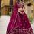 magenta silk blend embroidered designer lehenga-choli
