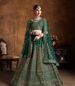 emerald silk blend embroidered traditional lehenga choli