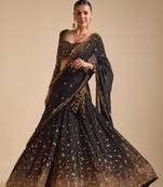 black georgette embroidered traditional lehenga choli