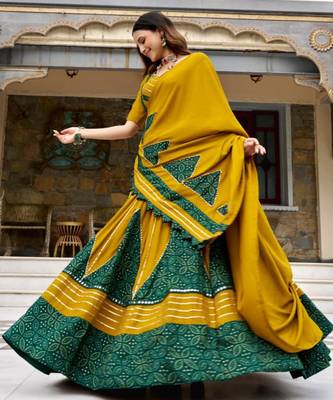 multicolor rayon printed traditional lehenga choli upto 42 1