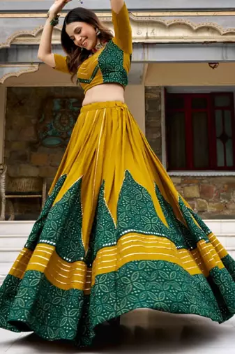 multicolor rayon printed traditional lehenga choli upto 42