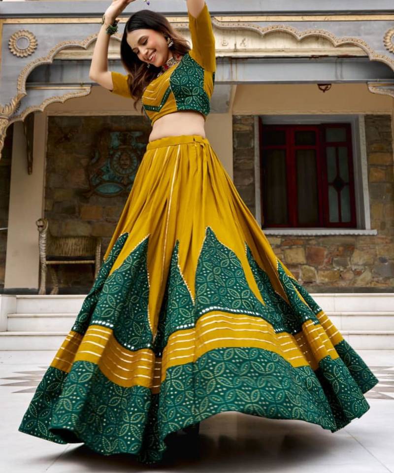 multicolor rayon printed traditional lehenga choli upto 42