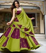 multicolor rayon printed traditional lehenga choli upto 42