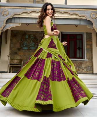 multicolor rayon printed traditional lehenga choli upto 42 2