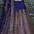 navy blue silk blend embroidered traditional lehenga choli