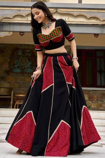 multicolor rayon printed traditional lehenga choli upto 42