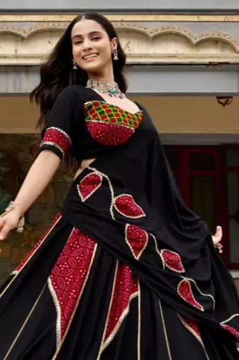 multicolor rayon printed traditional lehenga choli upto 42