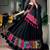 black cotton poly embroidered traditional lehenga choli upto 42