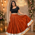 Women’s Long Flair Chaniya Skirt for Navratri & Garba  Free Size (upto XL)