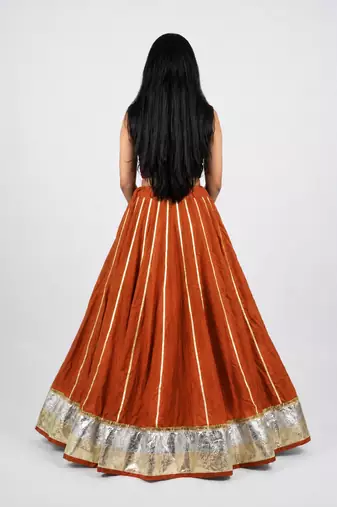 Women’s Long Flair Chaniya Skirt for Navratri & Garba  Free Size (upto XL)