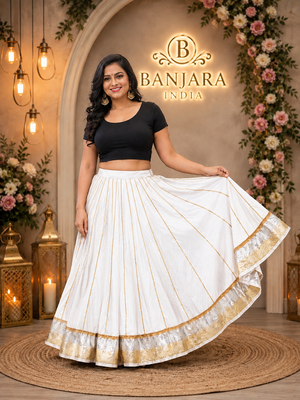 Long Flair Chaniya Skirt for Navratri & Garba  Free Size (upto 42) 2