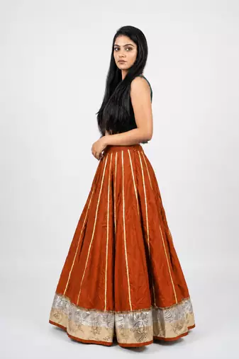 Women’s Long Flair Chaniya Skirt for Navratri & Garba  Free Size (upto XL)
