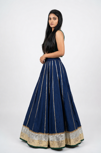 Long Flair Chaniya Skirt for Navratri & Garba  Free Size (upto 42)