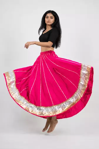 Long Flair Chaniya Skirt for Navratri & Garba  Free Size (upto 42)