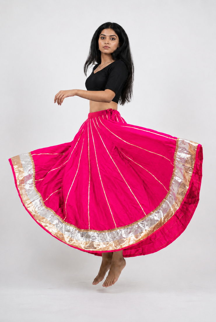 Long Flair Chaniya Skirt for Navratri & Garba  Free Size (upto 42)