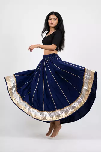 Long Flair Chaniya Skirt for Navratri & Garba  Free Size (upto 42)