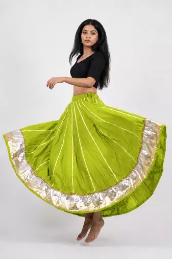 Long Flair Chaniya Skirt for Navratri & Garba  Free Size (upto 42)