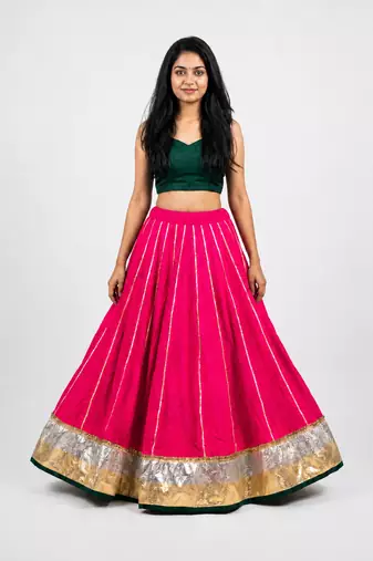 Long Flair Chaniya Skirt for Navratri & Garba  Free Size (upto 42)