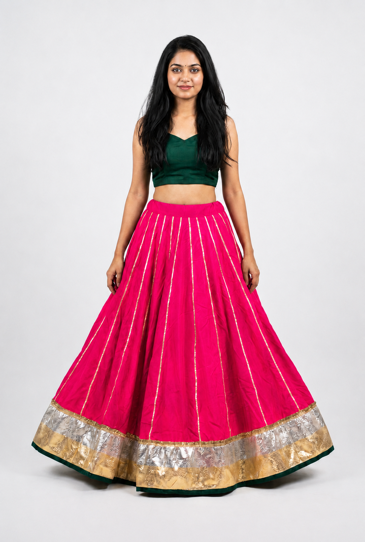 Long Flair Chaniya Skirt for Navratri & Garba  Free Size (upto 42)