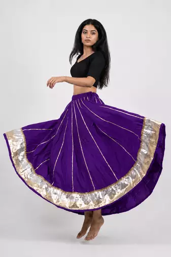 Long Flair Chaniya Skirt for Navratri & Garba  Free Size (upto 42)