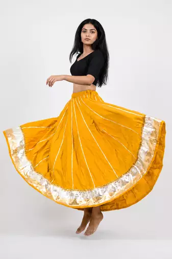Long Flair Chaniya Skirt for Navratri & Garba  Free Size (upto 42)