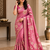 Pink Color Zari Weveing Work Georgette Saree