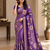 Purple Color Zari Weveing Work Georgette Saree