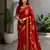 Reed Color Zari Weveing Work Georgette Saree