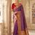 purple banarasi silk blend saree with blouse