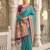 blue banarasi silk blend saree with blouse