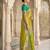 green banarasi silk blend saree with blouse