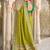green banarasi silk blend saree with blouse