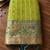 green banarasi silk blend saree with blouse
