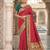 pink banarasi silk blend saree with blouse