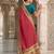 pink banarasi silk blend saree with blouse