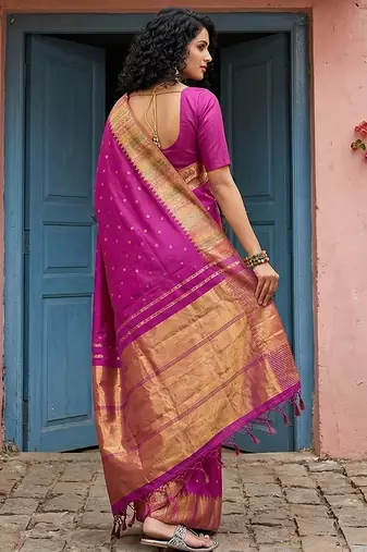 wine silk blend saree with blouse