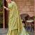 olive linen saree with blouse