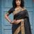 black silk blend saree with blouse
