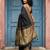 black silk blend saree with blouse