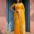 yellow silk blend saree with blouse