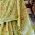olive linen saree with blouse