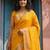 yellow silk blend saree with blouse