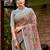 brown linen saree with blouse